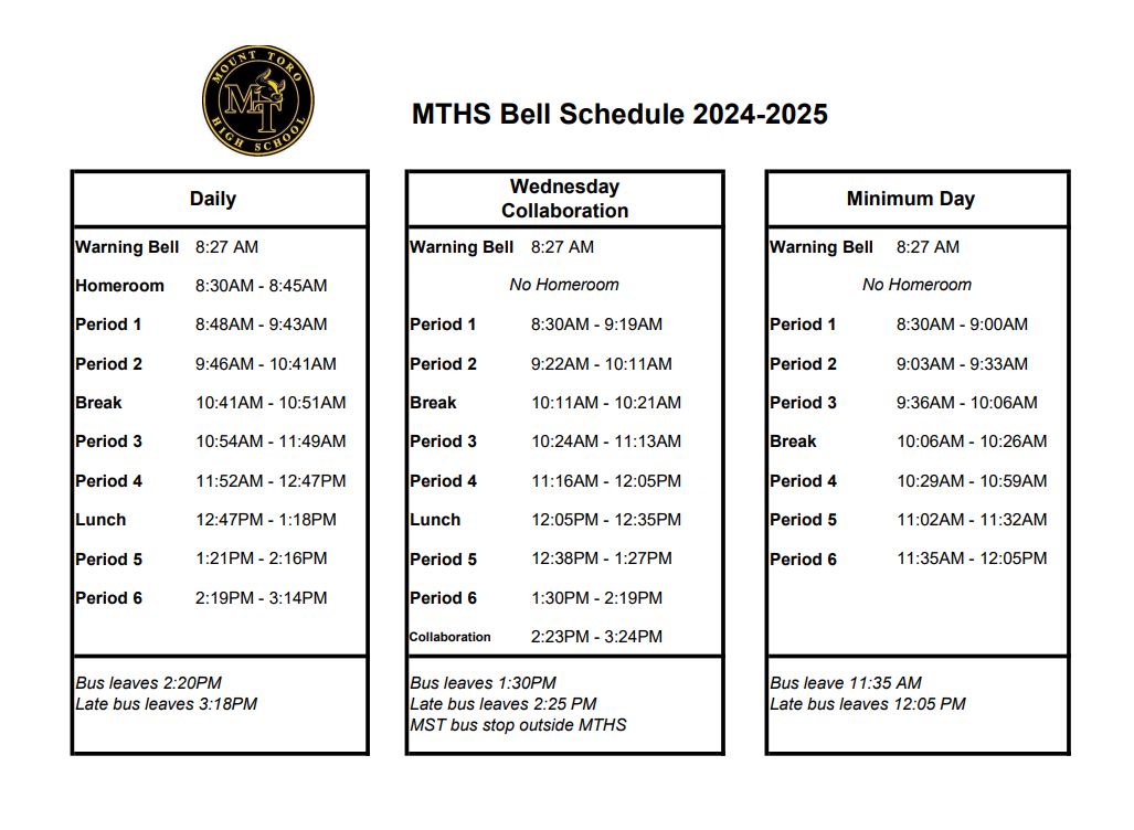 Bell Schedule